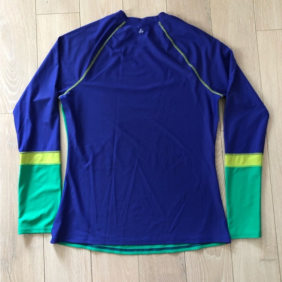 Prana Workout Surfer Long Sleeve T Shirt in Blue & Green Size M - Picture 4 of 10